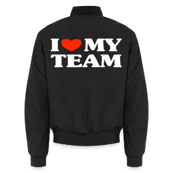 Team Teamwork Spruch - Unisex Bomberjacke - Schwarz - Hinten - AI Model Male 185 light (185cm)