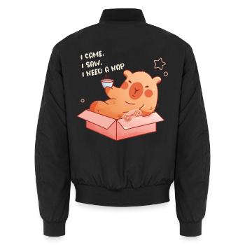 I Came I Saw I Need A Nap - Unisex Bomberjacke - Schwarz - Hinten - AI Model Male 185 light (185cm)