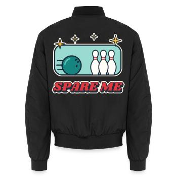 Spare Me Retro Bowling - Unisex Bomberjacke - Schwarz - Hinten - AI Model Male 185 light (185cm)