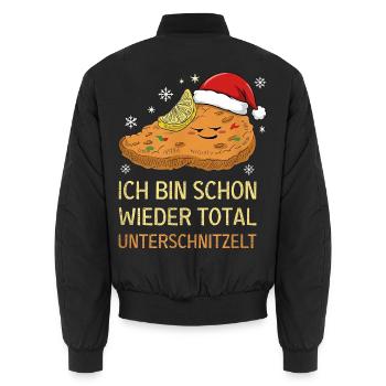 Ich Bin Schon Wieder Total Unterschnitzelt Xmas - Unisex Bomberjacke - Schwarz - Hinten - AI Model Male 185 light (185cm)