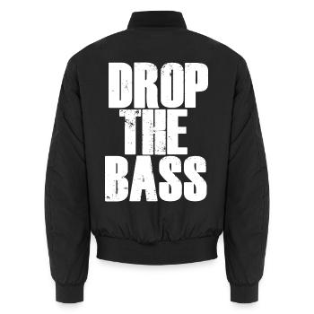 Lass den Bass fallen - Unisex Bomberjacke - Schwarz - Hinten - AI Model Male 185 light (185cm)