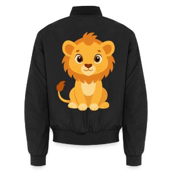 Süßes Löwenbaby - Unisex Bomberjacke - Schwarz - Hinten - AI Model Male 185 light (185cm)