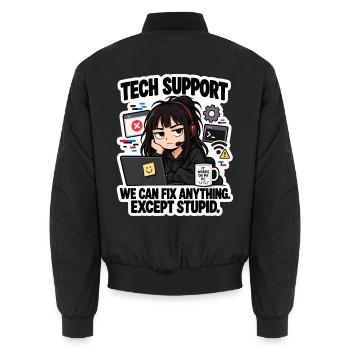 Tech Support: Fixing Everything Except Stupid - Unisex Bomberjacke - Schwarz - Hinten - AI Model Male 185 light (185cm)
