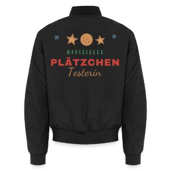 Offizielle Plätzchen-Testerin Weihnachten - Unisex Bomberjacke - Schwarz - Hinten - AI Model Male 185 light (185cm)