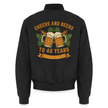 Prost zum 40. Geburtstag - Unisex Bomberjacke - Schwarz - Hinten - AI Model Male 185 light (185cm)