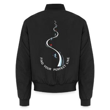 Find Your Perfect Line Skifahrer Silhouette  - Unisex Bomberjacke - Schwarz - Hinten - AI Model Male 185 light (185cm)