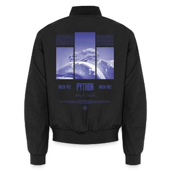 Green Tree Python Modern Reptile Keeper Streetwear - Unisex Bomberjacke - Schwarz - Hinten - AI Model Male 185 light (185cm)