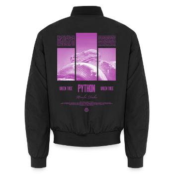 Green Tree Python Modern Reptile Keeper Streetwear - Unisex Bomberjacke - Schwarz - Hinten - AI Model Male 185 light (185cm)