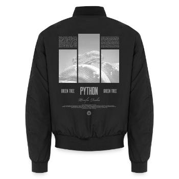 Green Tree Python Modern Reptile Keeper Streetwear - Unisex Bomberjacke - Schwarz - Hinten - AI Model Male 185 light (185cm)