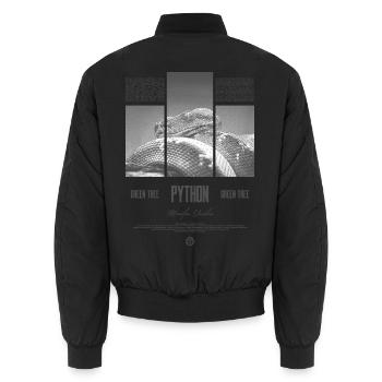 Green Tree Python Modern Reptile Keeper Streetwear - Unisex Bomberjacke - Schwarz - Hinten - AI Model Male 185 light (185cm)