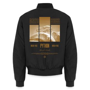 Green Tree Python Modern Reptile Keeper Streetwear - Unisex Bomberjacke - Schwarz - Hinten - AI Model Male 185 light (185cm)