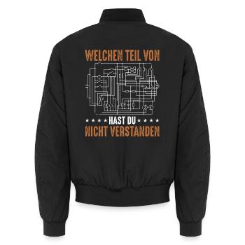 Welchen Teil Von Schaltplan Nicht Verstanden - Unisex Bomberjacke - Schwarz - Hinten - AI Model Male 185 light (185cm)