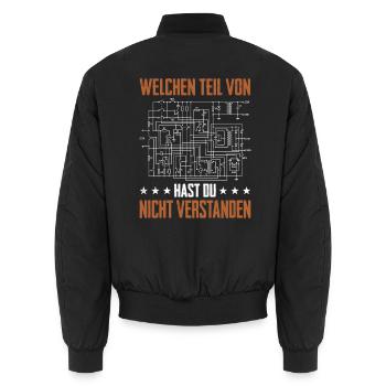 Welchen Teil Von Schaltplan Nicht Verstanden - Unisex Bomberjacke - Schwarz - Hinten - AI Model Male 185 light (185cm)