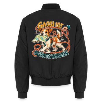 Gassi mit eigener Route - Unisex Bomberjacke - Schwarz - Hinten - AI Model Male 185 light (185cm)