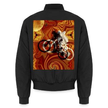 Psychedelisches Fahrrad Kaleidoskop - Unisex Bomberjacke - Schwarz - Hinten - AI Model Male 185 light (185cm)