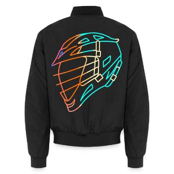 Lacrossehelm - Unisex Bomberjacke - Schwarz - Hinten - AI Model Male 185 light (185cm)