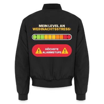 Weihnachtsstress: Höchste Alarmstufe - Unisex Bomberjacke - Schwarz - Hinten - AI Model Male 185 light (185cm)