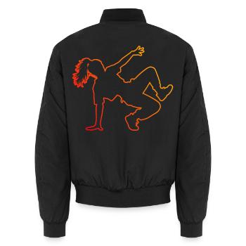 Geschenkidee für die Breakdancerin mit Streetdance - Unisex Bomberjacke - Schwarz - Hinten - AI Model Male 185 light (185cm)