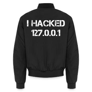 I Hacked 127.0.0.1 Programmierer Coder Geek - Unisex Bomberjacke - Schwarz - Hinten - AI Model Male 185 light (185cm)
