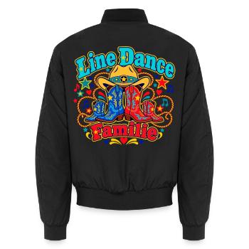 Line Dance Familie - Unisex Bomberjacke - Schwarz - Hinten - AI Model Male 185 light (185cm)