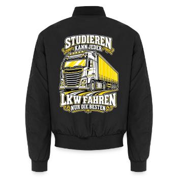 LKW fahren nur die Besten – Fahrerhumor - Unisex Bomberjacke - Schwarz - Hinten - AI Model Male 185 light (185cm)