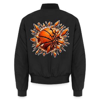Basketball Zerspringt Glas Explosion Sport Shirt - Unisex Bomberjacke - Schwarz - Hinten - AI Model Male 185 light (185cm)