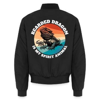 Bartagame Sprüche - Unisex Bomberjacke - Schwarz - Hinten - AI Model Male 185 light (185cm)