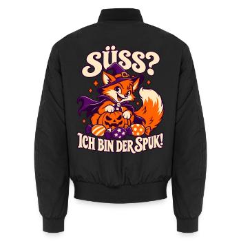 Süß ich bin der Spuk Fuchs - Unisex Bomberjacke - Schwarz - Hinten - AI Model Male 185 light (185cm)