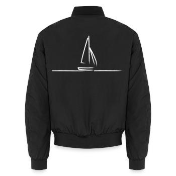 Boot Segeln Segelboot Geschenk - Unisex Bomberjacke - Schwarz - Hinten - AI Model Male 185 light (185cm)