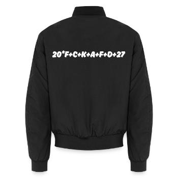20+FCK+AFD+27 STERNSINGER & CHRISTEN GEGEN AFD - Unisex Bomberjacke - Schwarz - Hinten - AI Model Male 185 light (185cm)