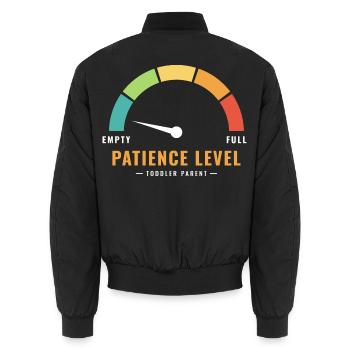 Geduldsanzeige leerer Kleinkind-Elternteil - Unisex Bomberjacke - Schwarz - Hinten - AI Model Male 185 light (185cm)