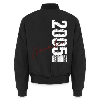 21. Geburtstag Geschenk November Original 2005 - Unisex Bomberjacke - Schwarz - Hinten - AI Model Male 185 light (185cm)