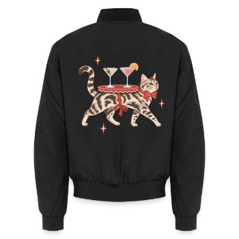 Cocktail Cat - Unisex Bomberjacke - Schwarz - Hinten - AI Model Male 185 light (185cm)
