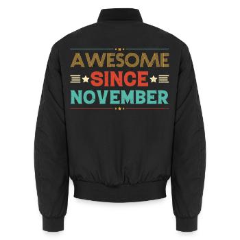 Erstaunlich seit November Geburtstagsgeschenk - Unisex Bomberjacke - Schwarz - Hinten - AI Model Male 185 light (185cm)