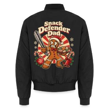 Christmas Lebkuchen Snack Defender Dad - Unisex Bomberjacke - Schwarz - Hinten - AI Model Male 185 light (185cm)