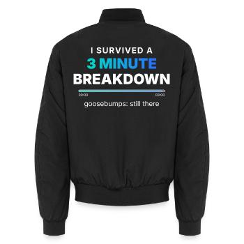 I Survived A 3 Minute Breakdown - Unisex Bomberjacke - Schwarz - Hinten - AI Model Male 185 light (185cm)