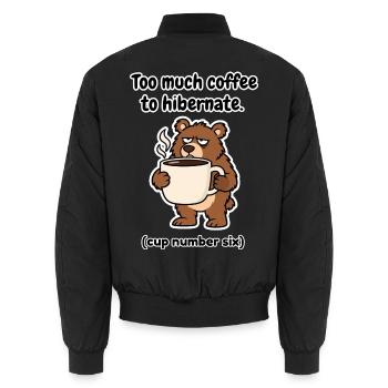 Finnischer Kaffeebär Winterschlaf - Unisex Bomberjacke - Schwarz - Hinten - AI Model Male 185 light (185cm)