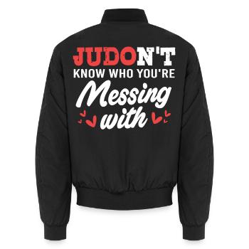 Judo - Unisex Bomberjacke - Schwarz - Hinten - AI Model Male 185 light (185cm)