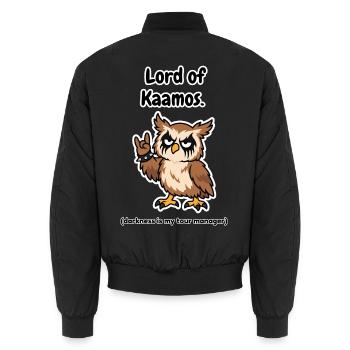 Herr von Kaamos Schwarzmetall-Eule - Unisex Bomberjacke - Schwarz - Hinten - AI Model Male 185 light (185cm)