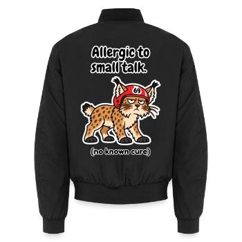 Allergisch gegen Smalltalk Finnland - Unisex Bomberjacke - Schwarz - Hinten - AI Model Male 185 light (185cm)
