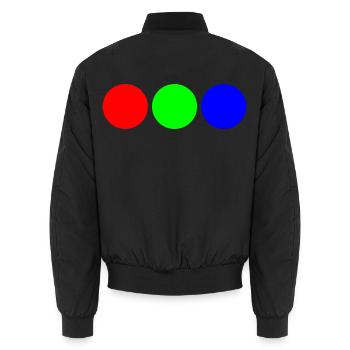Triaden-Neonkreise - Unisex Bomberjacke - Schwarz - Hinten - AI Model Male 185 light (185cm)