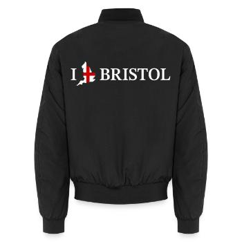 I love Bristol England - Unisex Bomberjacke - Schwarz - Hinten - AI Model Male 185 light (185cm)
