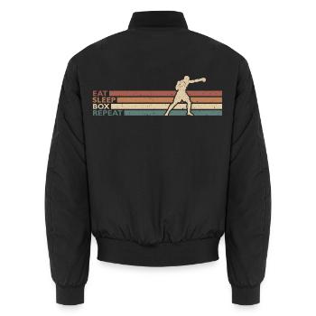 Eat Sleep Box Repeat Für Boxer Boxsport - Unisex Bomberjacke - Schwarz - Hinten - AI Model Male 185 light (185cm)