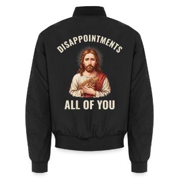 Disappointments Jesus mit Bartagame - Unisex Bomberjacke - Schwarz - Hinten - AI Model Male 185 light (185cm)