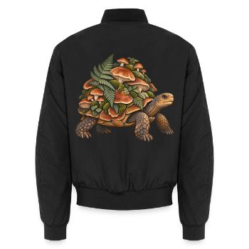 Unterwuchsschildkröte mit Pilzen - Unisex Bomberjacke - Schwarz - Hinten - AI Model Male 185 light (185cm)
