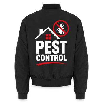 Schädlingsbekämpfungs-Logo - Unisex Bomberjacke - Schwarz - Hinten - AI Model Male 185 light (185cm)