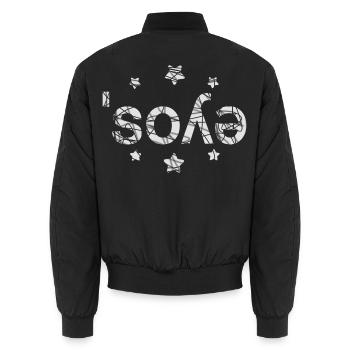 mallorca sóller Spanien vintage text - Unisex Bomberjacke - Schwarz - Hinten - AI Model Male 185 light (185cm)