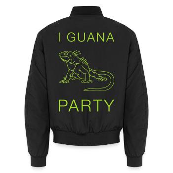 I Guana Party Leguan Wortspiel Reptil - Unisex Bomberjacke - Schwarz - Hinten - AI Model Male 185 light (185cm)