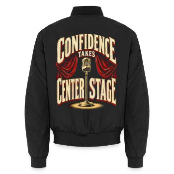 Burlesque Confidence Takes Center Stage - Unisex Bomberjacke - Schwarz - Hinten - AI Model Male 185 light (185cm)