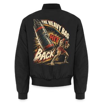 Muay Thai Thaiboxen The Heavy Bag Hit Back - Unisex Bomberjacke - Schwarz - Hinten - AI Model Male 185 light (185cm)